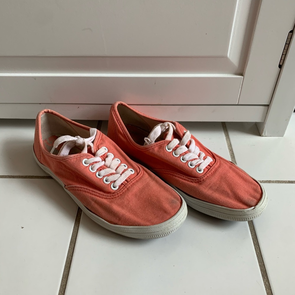 Coral Keds-style Flat Sneakers